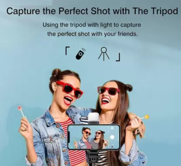 Selfie Stick Buyable Pakistan, Multipurpose selfie stick tripod with detachable fill light