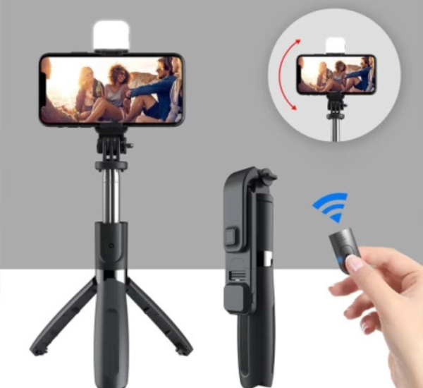 Selfie Stick Buyable Pakistan, Multipurpose selfie stick tripod with detachable fill light