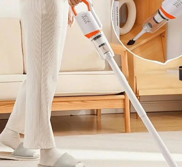 Cordless handheld vacuum cleaner with 10,000Pa suction, 500ml dust cup, 2000mAh battery, and fast charging for home and car cleaning.