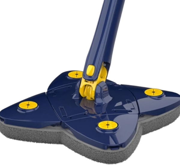 Self-wringing mop with soft grip handle, high water absorption, and extra-long handle for easy cleaning.
